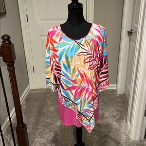Investments Vibrant Leaf Print Blouse
